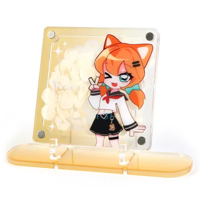 For Custom Magnetic Acrylic Anime Pressed Flower Standee