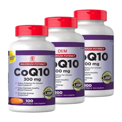 Custom Private Label Coenzyme Q10 Softgels 300mg Potency Heart Energy Support Antioxidant 100 Units/Bottle OEM/ODM Dietary Ready