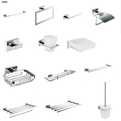 Empolo China Wholesale Stylish Chrome Wall Mounted Bathroom Accessories Set Accesoir Salle De Bain Kit De Banheiro