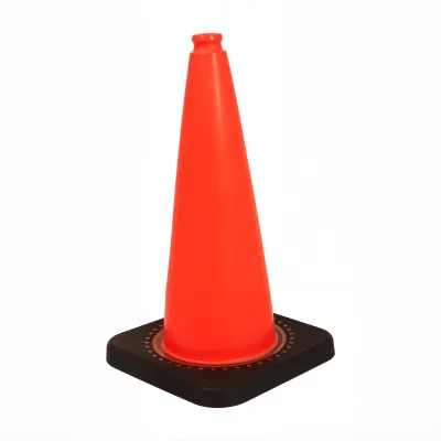 High Visibility Red Flexible PVC Traffic Cone Durable Black Base Safety Marker Road Warning Cone for Construction & Parking