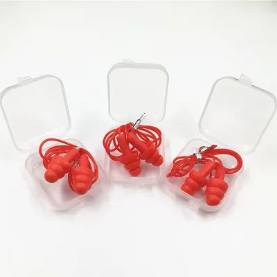 Silicone Noise Cancelling Earplugs Comfortable Silicone Ear Plugs 1pair Box NRR 29dB for Swimming Adults Earplugs Water Shower