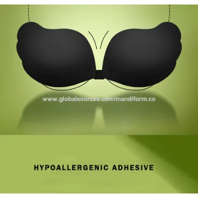 New design sexy breathable self-adhesive silicone bra set invisibale strapless bra
