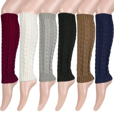 Women's Chunky Yarn Acrylic Fiber Solid Pattern Breathable Thickened Knitted Leg Warmers Wholesale Autumn/Winter Foot Warmers
