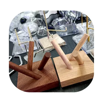 New Arrivals 7cm Walnut Wooden Crystal Ball Base Holder Wooden Crystal Sphere Stand for Decor