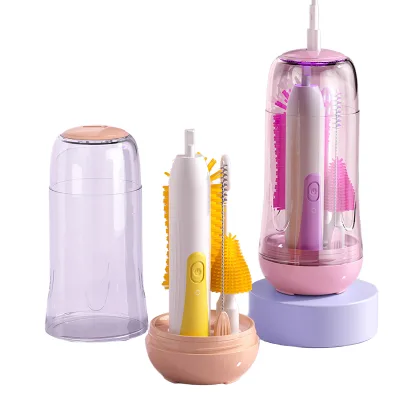 Newly Designed Waterproof Automatic UV Electric Silicone Milk Bottle Cleaning Brush and Washer Set