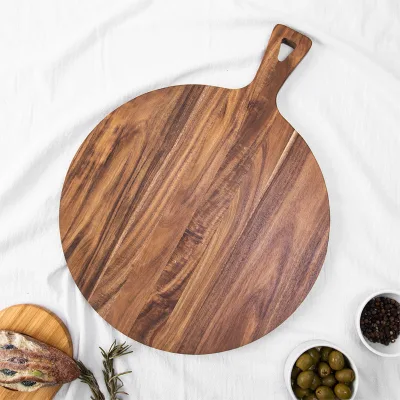 Durable Wooden Pizza Peel Charcuterie Cutting Board Pizza Peel with Handle Pizza Serving Chopping Boars