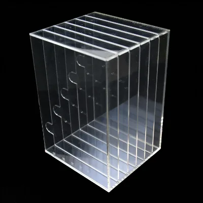Transparent Plastic Nail Art Works Show Box with Splitter Plate Clear Acrylic Nails Collection Case Nail Art Display Storage Box
