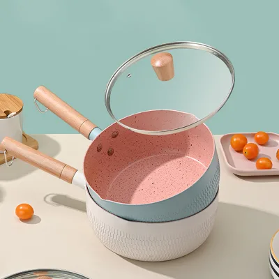 Non-Stick Metal Milk Pot Baby Food Supplement and Snow Pan for Frying and Boiling Universal for Induction Cooker and Gas