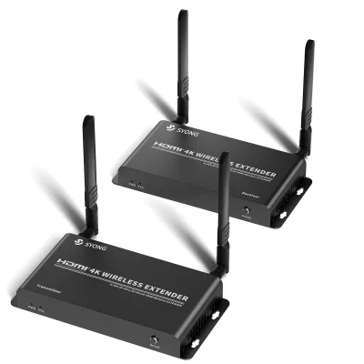 SYONG 4K 200m Wireless HDMI Video Data Transmitter and Receiver, 1 to 4 Pcs Wifi HDMI Extender IR Over TCP IP Wireless Extensor
