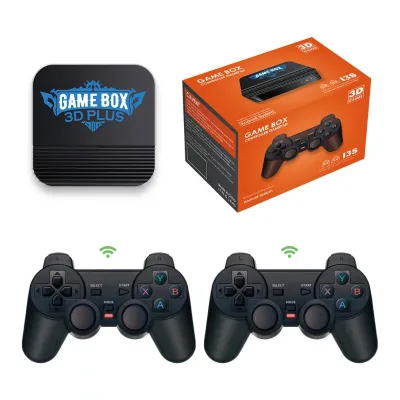 Super 3D Plus 4K HD TV Game Box I3S Video Game Console with Wireless Controller Supports N64 PSP & Other Formats