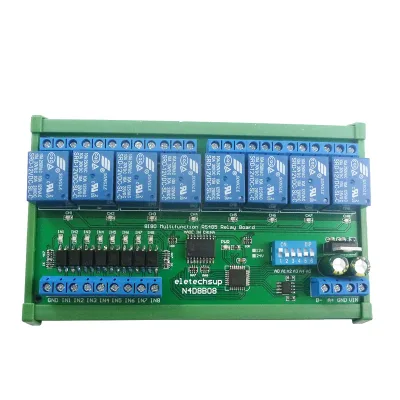 8-48CH RS485 NPN PNP Input Output Port Remote Control Switch PLC IO Expansion Board DIN35 Modbus RTU Module DC 12V 24V