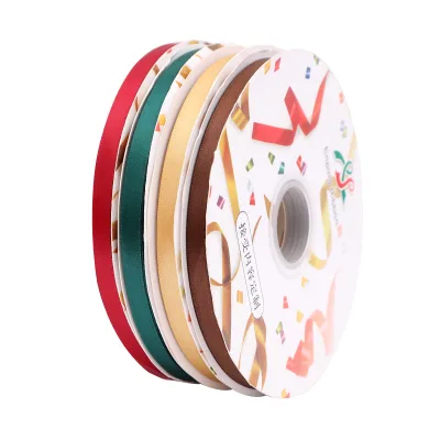 Solid Color Thin Polyester Ribbon for Wedding Christmas Birthday & Halloween Gifts for Floral & Holiday Decorations