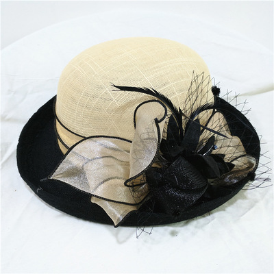 Wedding Bridal Hat Womens Elegant Ruffles Flower Top Hat Kentucky Derby Church Party Hat
