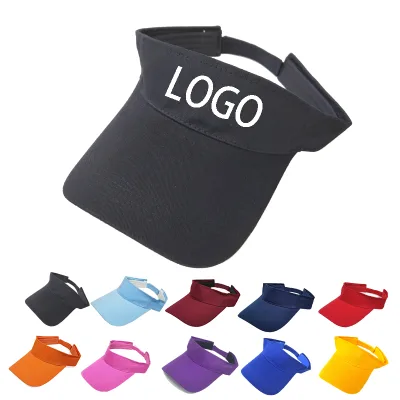 Custom Logo Black Sun Visor Hat Embroidery Print Empty Top Golf Visor Cap Viceras Deportiva Para El Sol Viseira Sunvisor