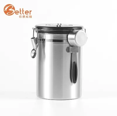 Chinese Manufacturer Custom Logo Coffee Tea Sugar Canister With Date Track Lid