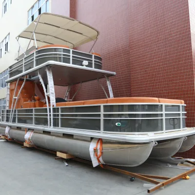 Best Selling 27FT Aluminum Recreational Pontoon Boat for Fishing, Cruising and Outdoor Water Activities