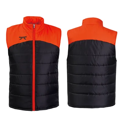 Unisex Cotton Vest Wholesale Customized Logo Winter Sports Vest with Windproof Stand Collar Zipper Closure Large Sizes for Men