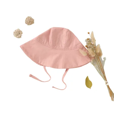 Popular Wholesale Linen Organic Cotton Baby Summer Sun Bucket Hats