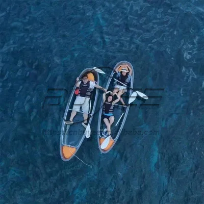 China Suppliers Rowing Transparent Kayak Two Person Kayak PC Clear Kayak with Comfortable Seats