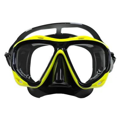 GD Customized Color Adult Tempered Glass Diving Mask Wide View Liquid Silicone Anti-Fog Anti-Leak Universal Size Accepts Custom