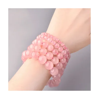 2026 Hot Sale Factory Direct Original Adjustable Pink Beaded Rose Quartz Bracelet