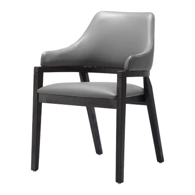 BST Hendry Wholesale Top Quantity Modern Restaurant Hotel Leather Wood Armrest Chair Upholstered Dining Chairs