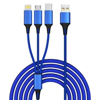Wholesale Nylon Braided Universal Multiple 3 in 1 Fast Charging Cable for phone