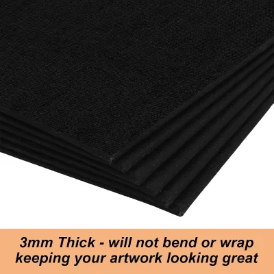 24 Pack Black Canvas for Painting, 8x10 Inch Canvas Panels Painting Canvases for Oil, Acrylic, Watercolor Paint