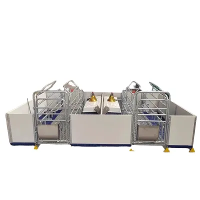 Integrated Design Farrow Crate for Pig Equipped with Feeding and Drinking System for Whole Process Sow Farrowing Care