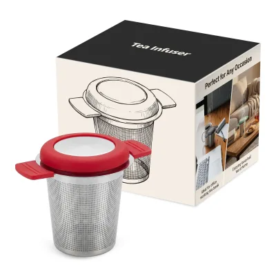 BAMBUS Pattern Customizable Tea Tool Silicone Double Handled Tea Strainer Custom logo Tea Infuser Available for Gift