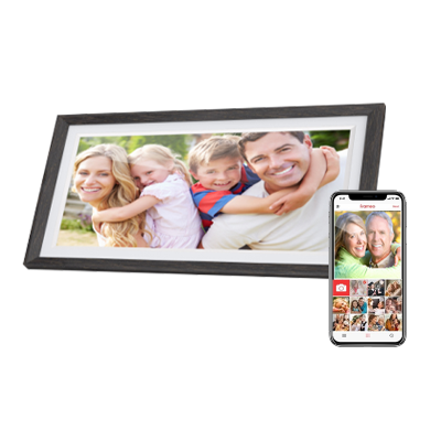 Frameo 15.6 Inch Digital Photo Frame with Touch Screen MP3 Clock Wi-Fi Free Video Playback-Share Photos & MP4 Videos