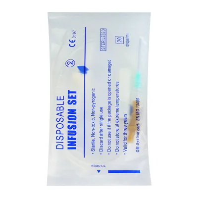 Single Use Medical Consumables Disposable IV Infusion Set Clave with ABS Spike Airvent Needle Free Connectors