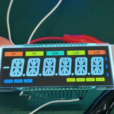 Custom 7 Segment LCD Display Low Power Consumption High Contrast Monochrome Screen Home Appliance and Industrial Control Device