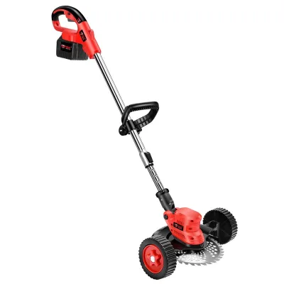 21V Lithium-Ion Lawn Mower-Rechargeable Multi-Functional Grass Trimmer & Lawn Edger with Metal Blade