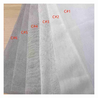 CC-1007 Hot Sale Wide Width Polyester Sheer Curtain Fabric Voile Flame Slub Design for Living Room