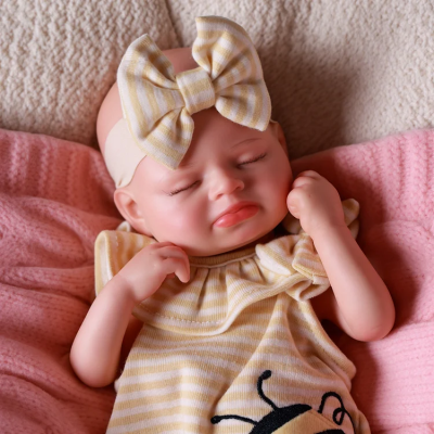 Babeside Carr 12" Mini Fashion Doll for Infant Girls Full Platinum Silicone Hand-Painted