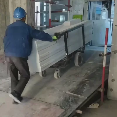 Low-Profile 10T Electric Pallet Truck | Remote Control Flatbed Transporter for Construction