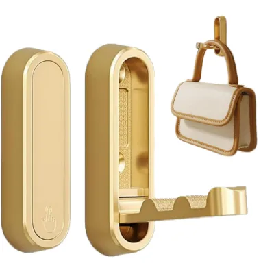 Modern Eco-Friendly Zinc Alloy Folding Door Behind Clothes Hook Hardware Hidden Wall Hanging Metal Folding Clothes Hook