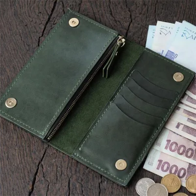 2026 Wholesale Handmade Genuine Leather Slim Cardholder Wallet Booklet Custom Business RFID Bifold Men's Credit Id Card Holder