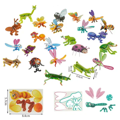 Wholesale Mini 3D Insect Foam Puzzles Cartoon Animal DIY Assembly Model Toys Party Favors Goodie Bag Fillers for Kids