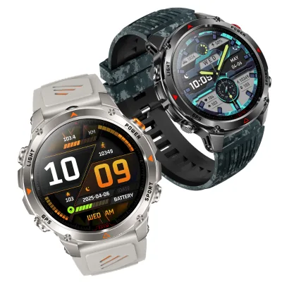 Rugged GPS Smart Watch for Men 1.46" HD Display with Call Function, Flashlight, Compass, Sports Modes IP68 Waterproof