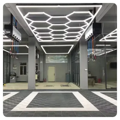 Customizable Factory Hexagonal LED Garage Light for Car Washroom Detailing Barbershop Studio Gym Workshop Warehouse-Optimal