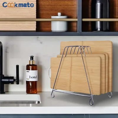 6/10 Slots Cutting Board Rack Metal Kitchen Organizer Countertop Chopping Board Stand Pot Lid Holder Knife Storage Rack