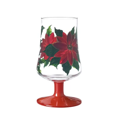 Manufacturer's Custom Logo Lead-Free White Red Wine Glass Goblet Short Stem Clear Crystal Design for Christmas Halloween