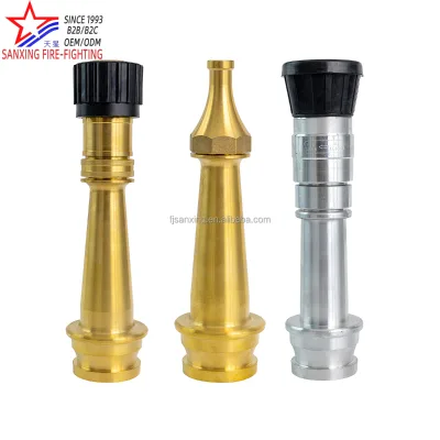 BS336 Standard Branchpipe DN65 2.5inch Copper Brass 12.5mm Nozzle 8-10Bar Solid Jet EN15182-1 ISO OEM