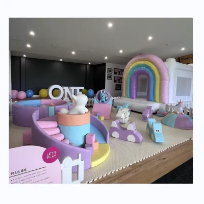 Baby Toddler Climbers Crawl Indoor Playground Children Foam Soft Play Sets Home Blocks Play Area Rainbow Bridge Soft Pay