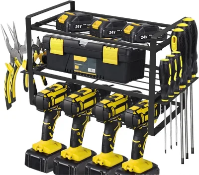 Heavy-duty Wall-mounted Power Tool Storage Rack Bracket, Suitable for Garages, Workshops, Wall Panels, and Tool Sheds.