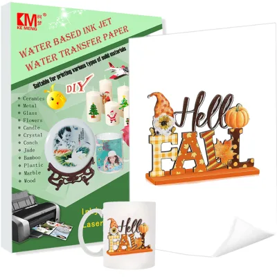 Custom A4 Size Sublimation Printable for Glass Ceramics Toys Glassware Water Transfer Paper Laser Inkjet Water Slide Decals