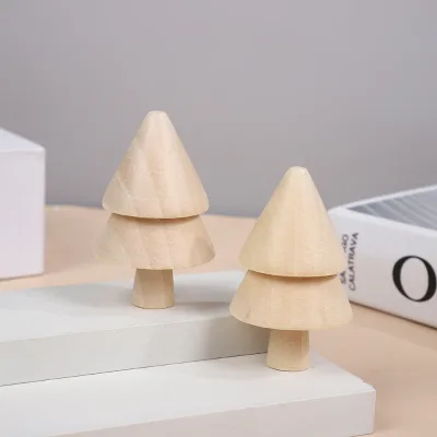 Solid Wood Christmas-themed Customizable Multi-size Handicrafts