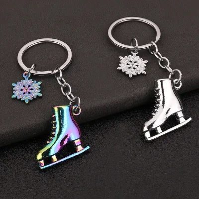 Winter Ski Metal Key Chain Ski Promotion Gift Pendant Key Chain Skate Shoes Snowboard Keychain